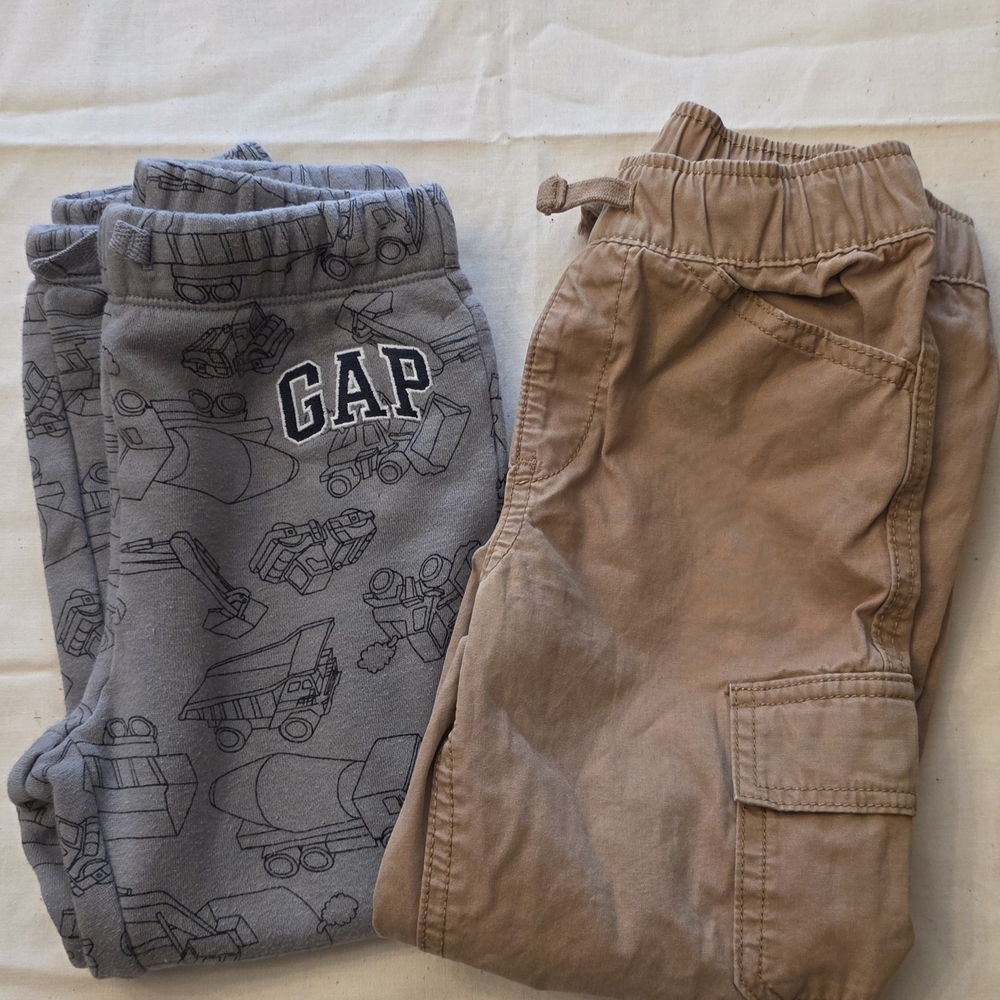 GAP Kids Gray Construction Sweatpants & Tan Cargos Bundle